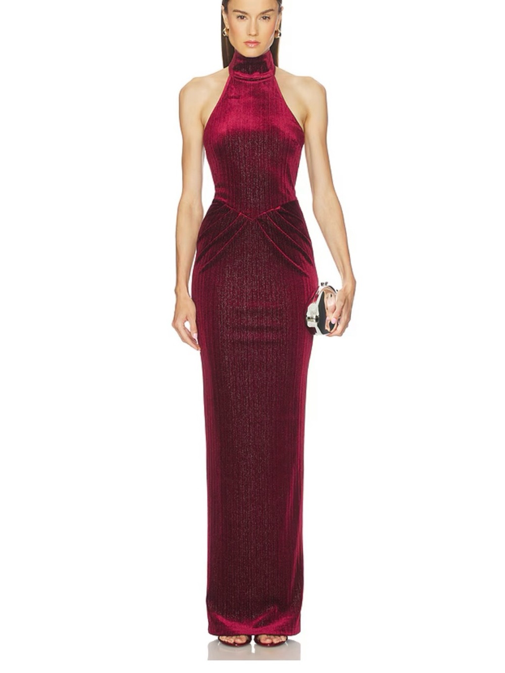 Michael Costello x REVOLVE Ataya Gown in Burgundy